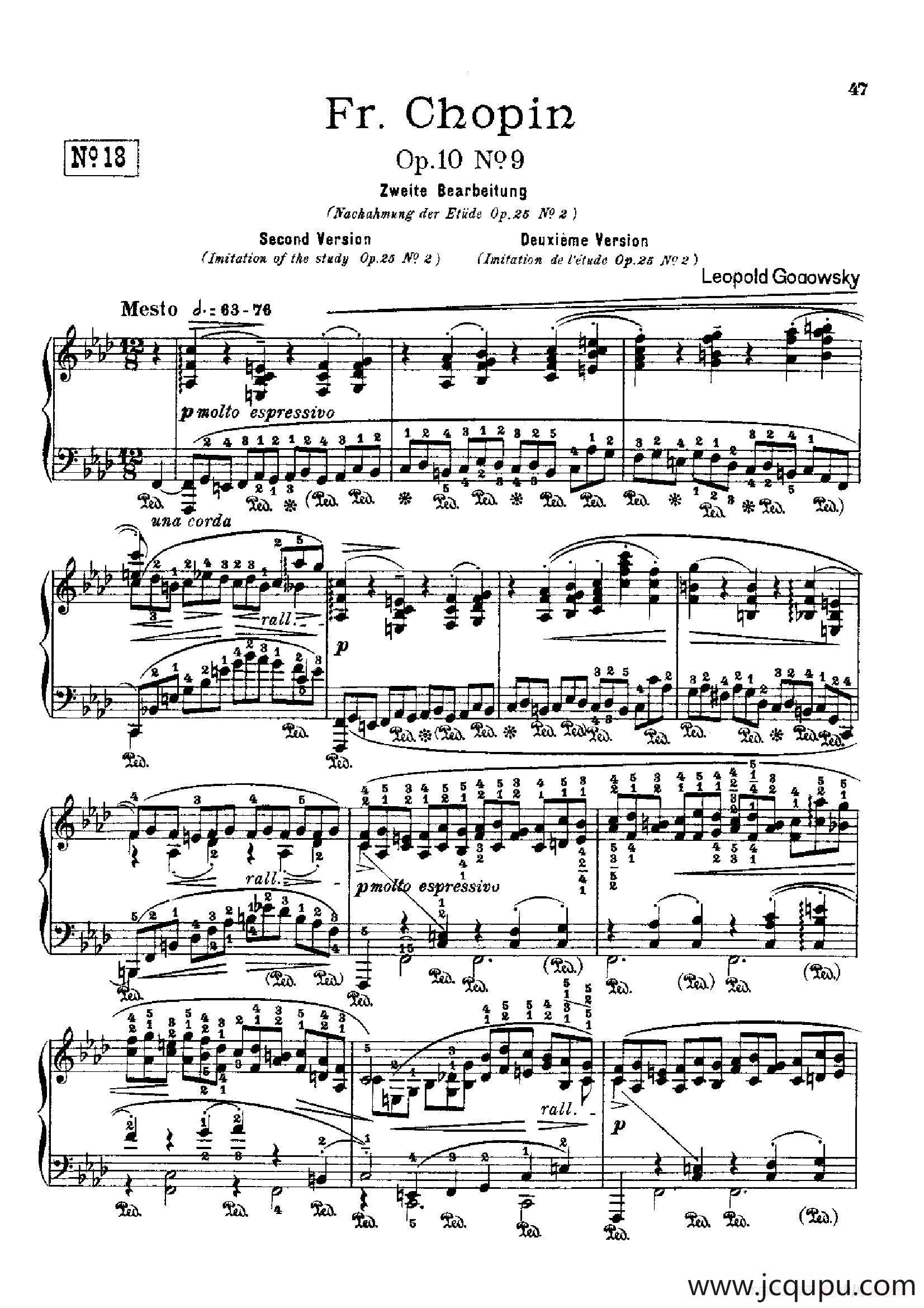 53首以肖邦练习曲为素材而作的练习曲（No.18）简谱