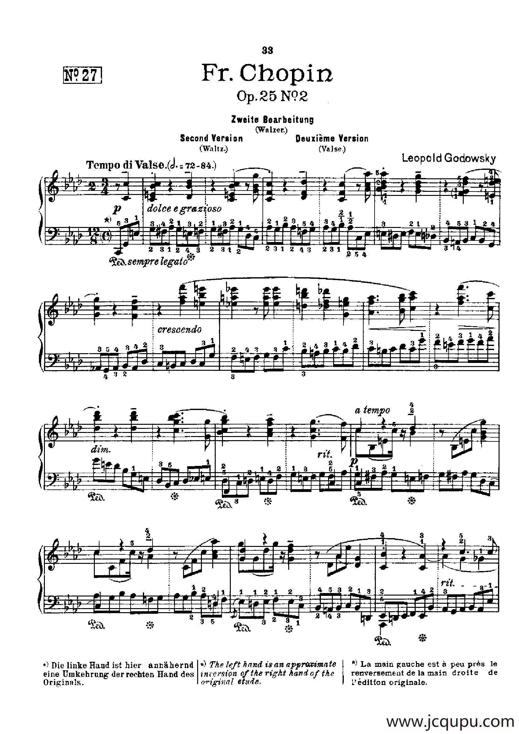 53首以肖邦练习曲为素材而作的练习曲（No.27）简谱