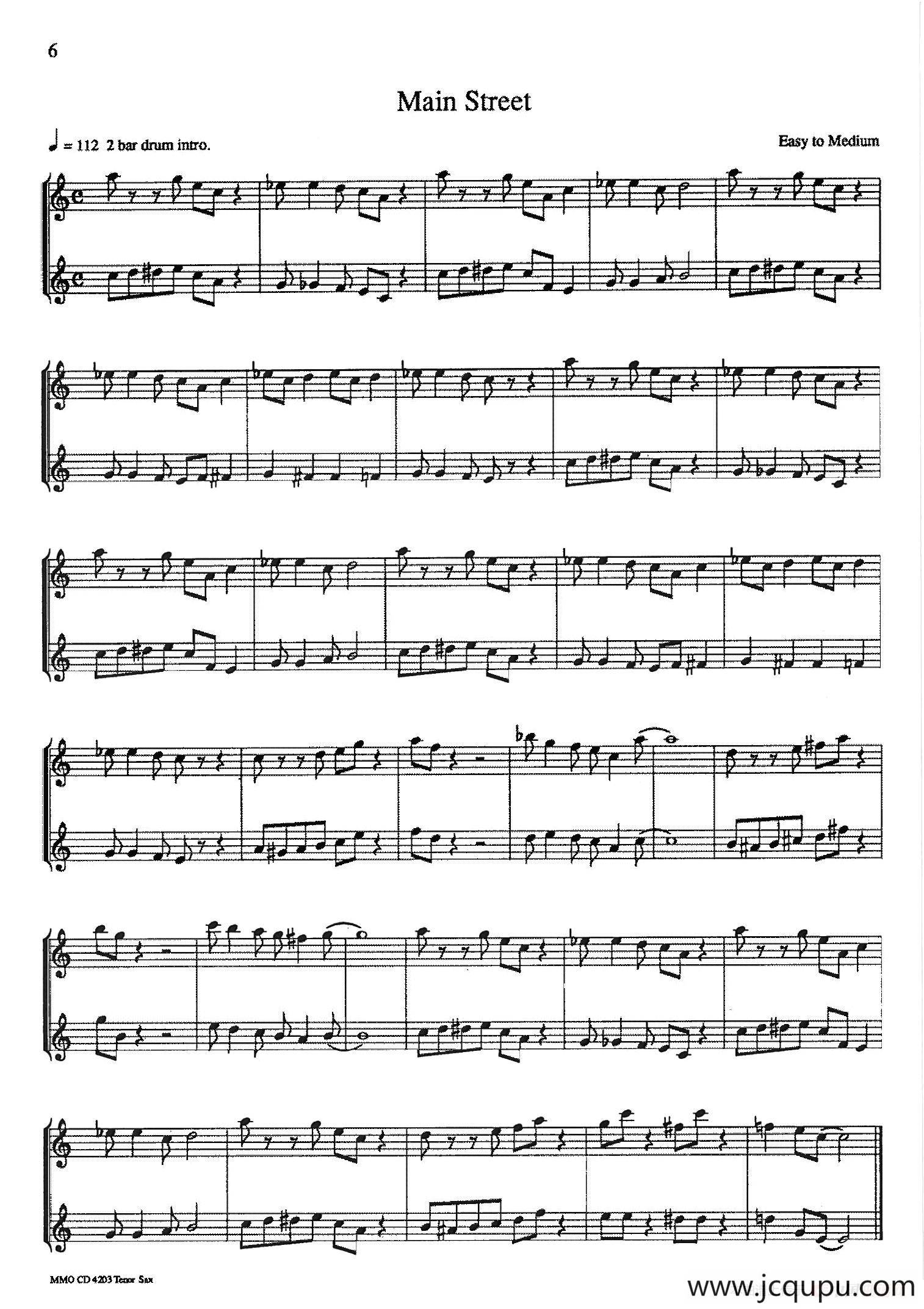 16首爵士二重奏：Main Street简谱