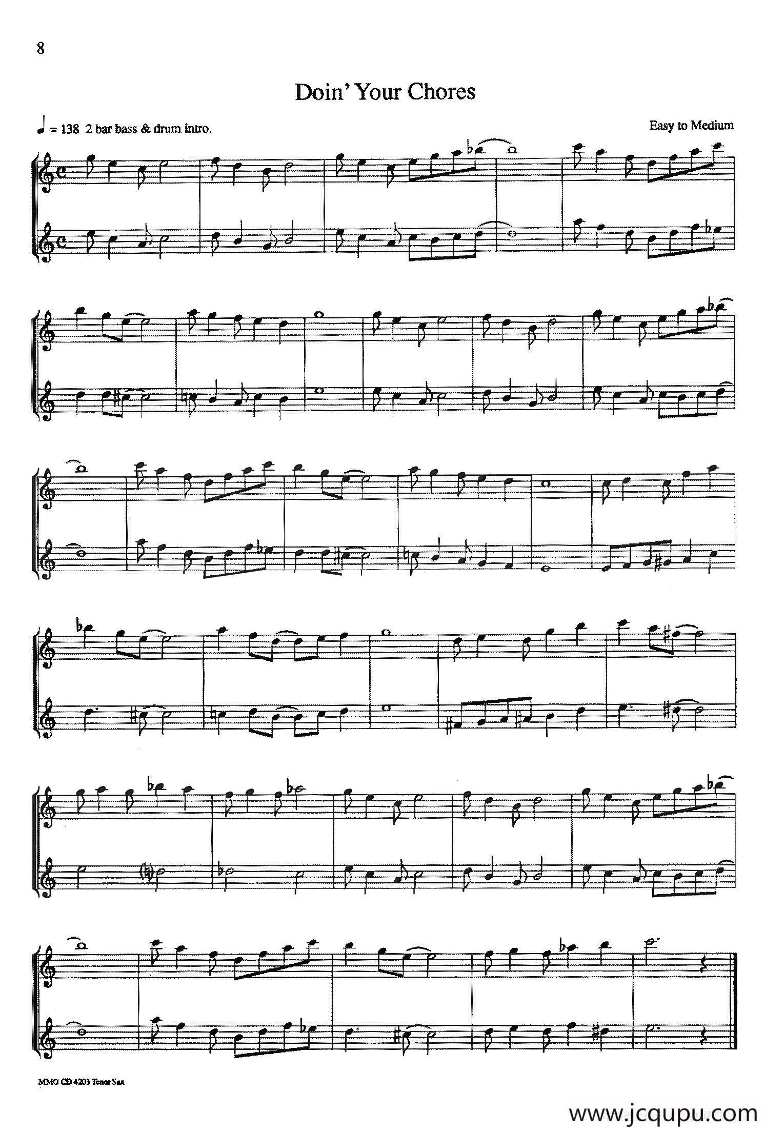 16首爵士二重奏：Doin'Your Chores简谱