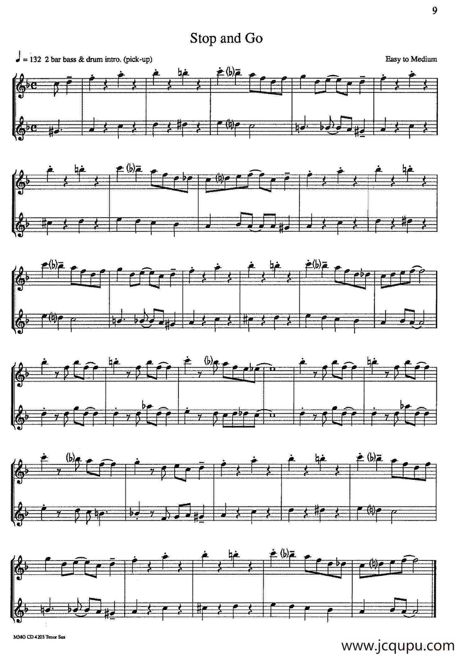 16首爵士二重奏：Stop and Go简谱