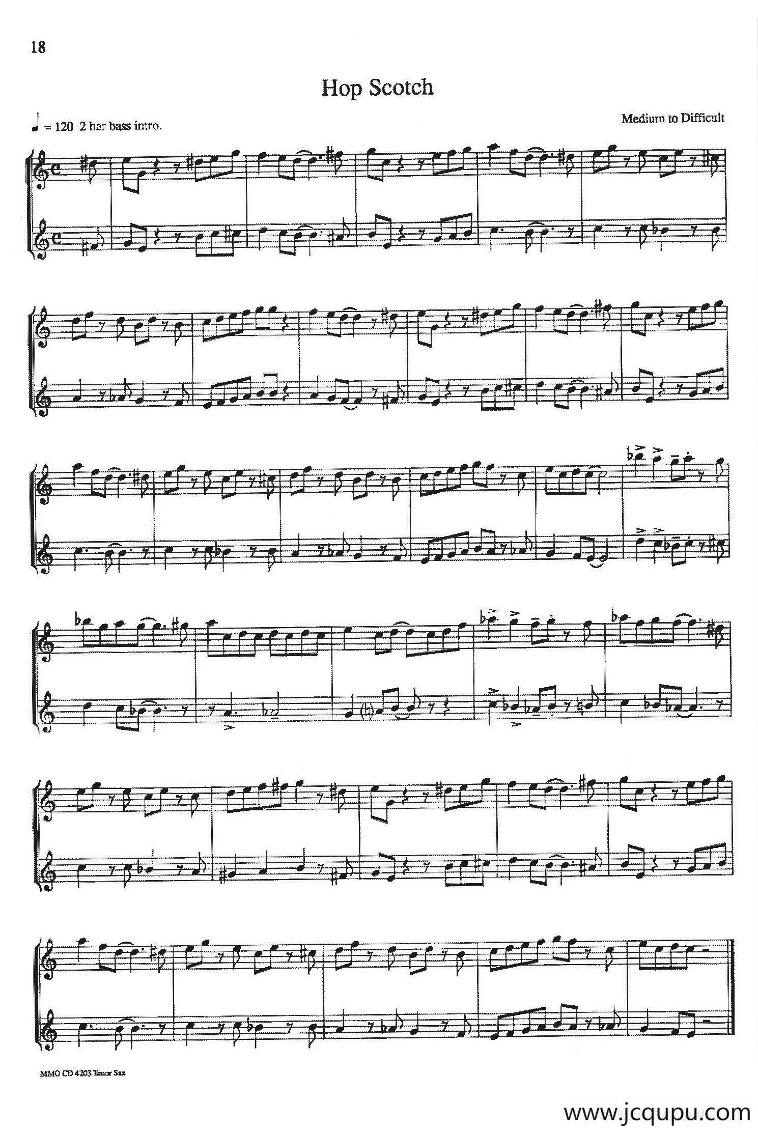 16首爵士二重奏：Hop Scotch简谱