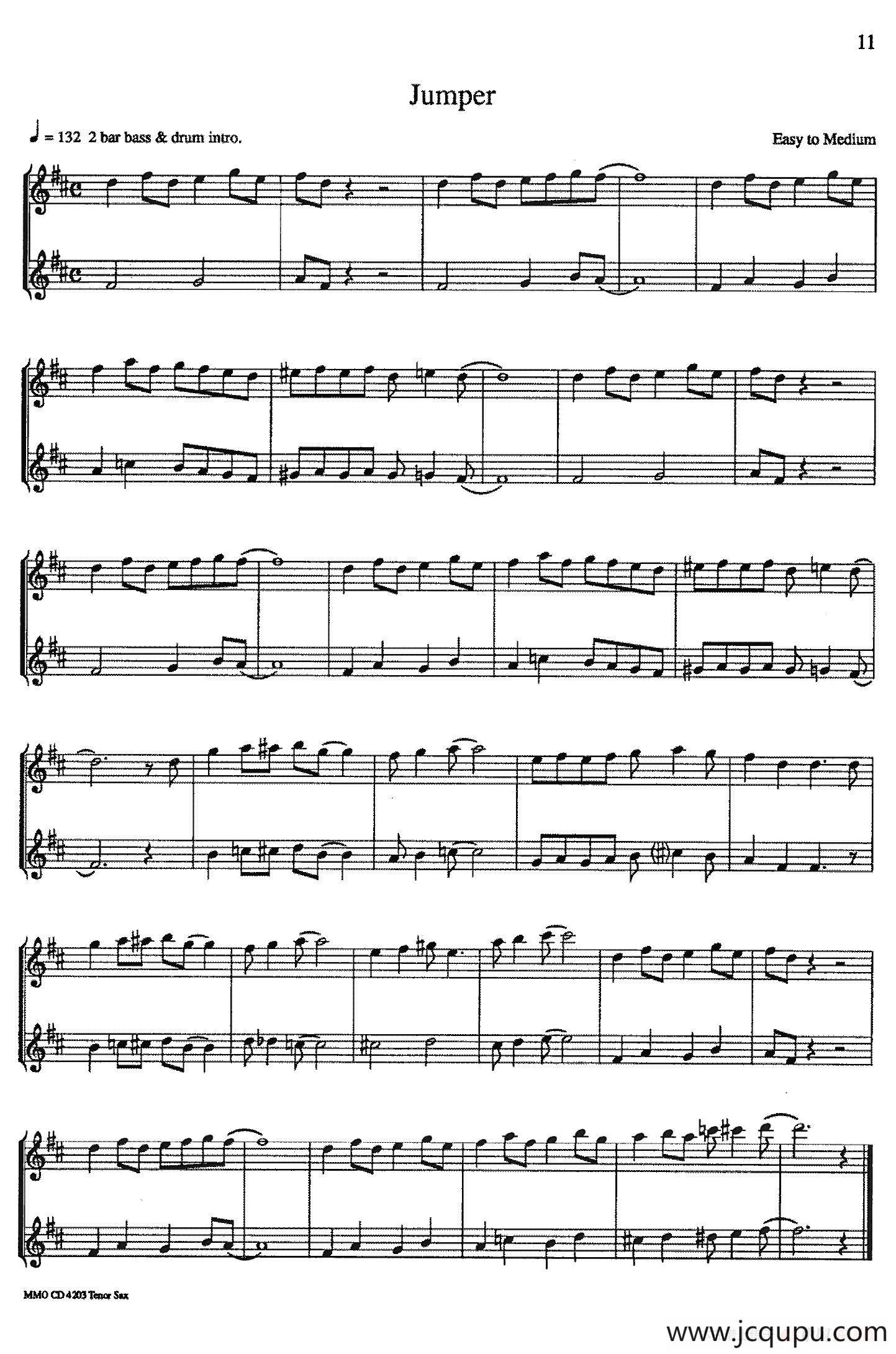 16首爵士二重奏：Jumper简谱