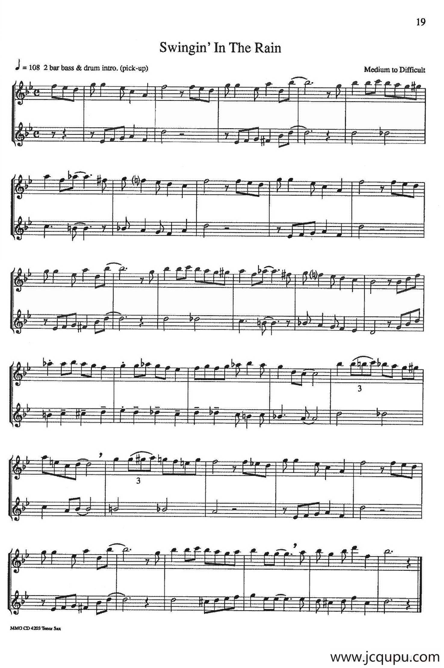 16首爵士二重奏：Swingin' In the Rain简谱