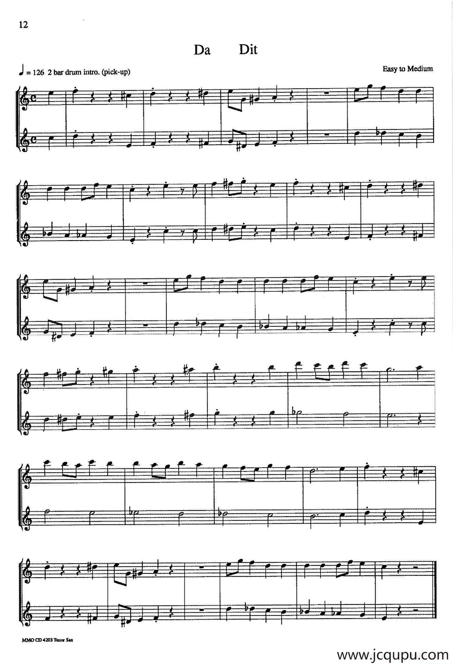 16首爵士二重奏：Da Dit简谱