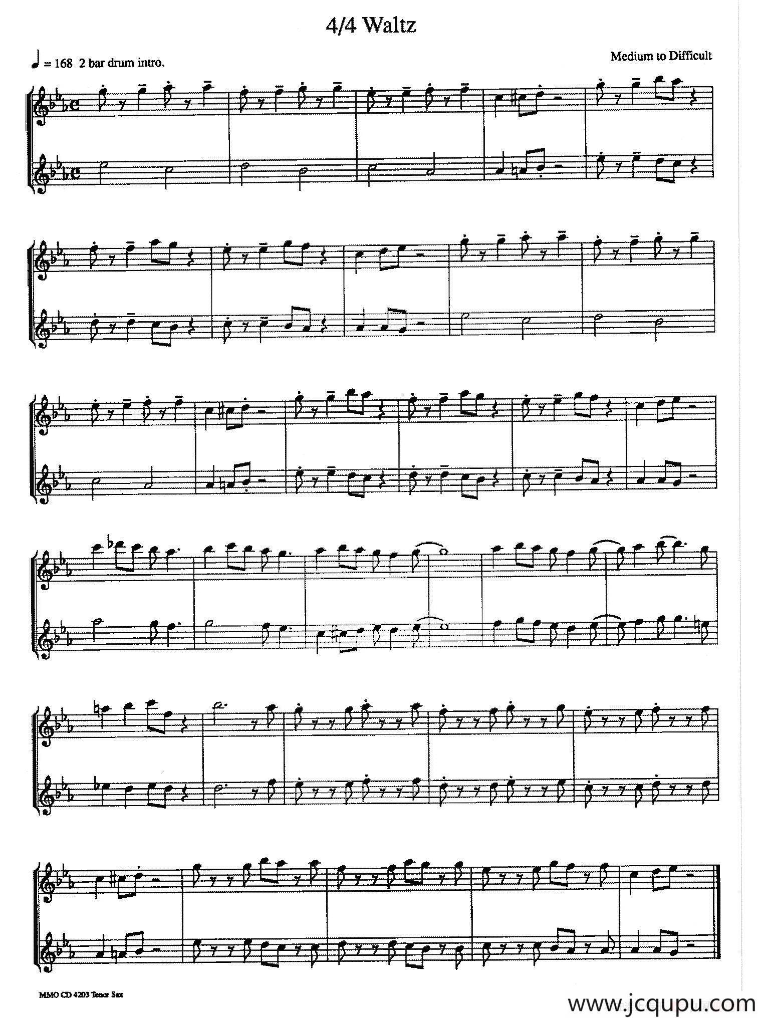 16首爵士二重奏：4/4 Waltz简谱