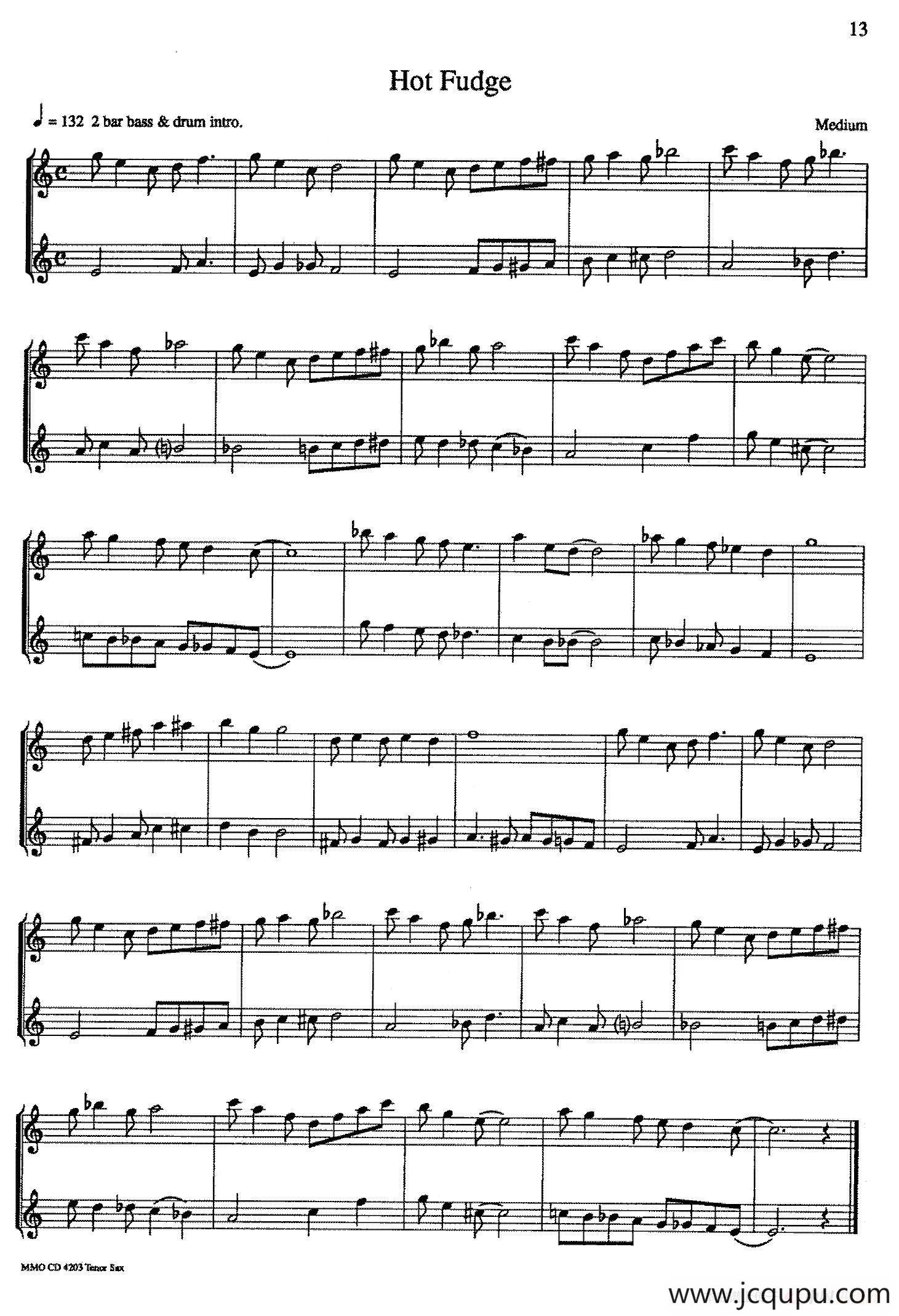 16首爵士二重奏：Hot Fudge简谱