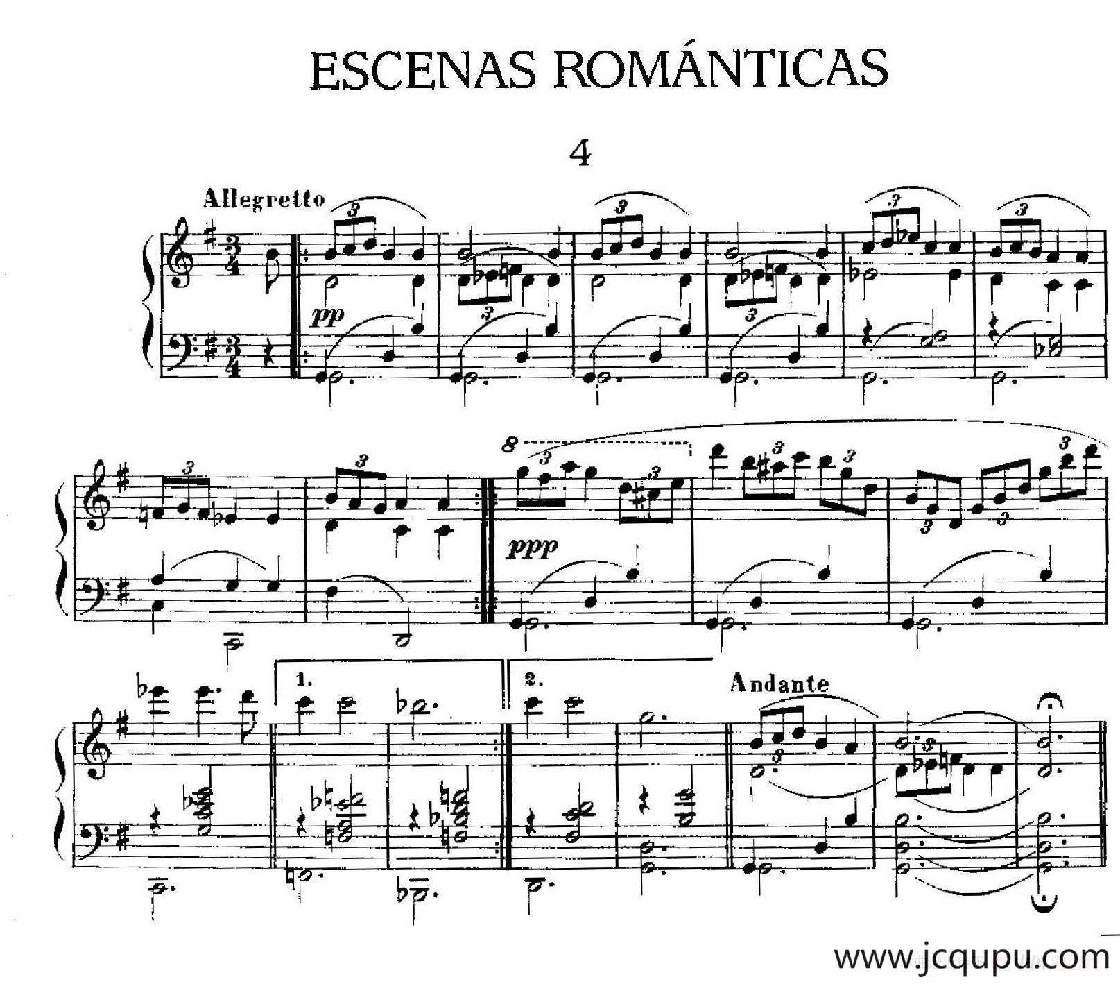 Escenas Románticas（浪漫的场景·4）简谱
