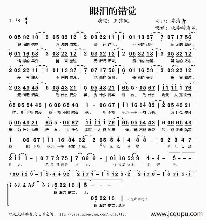 眼泪的错觉简谱