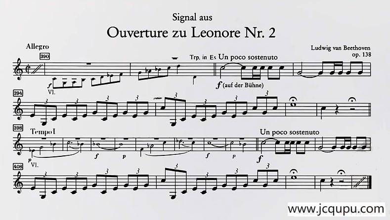贝多芬 利奥诺拉第二号序曲（小号示范）简谱
