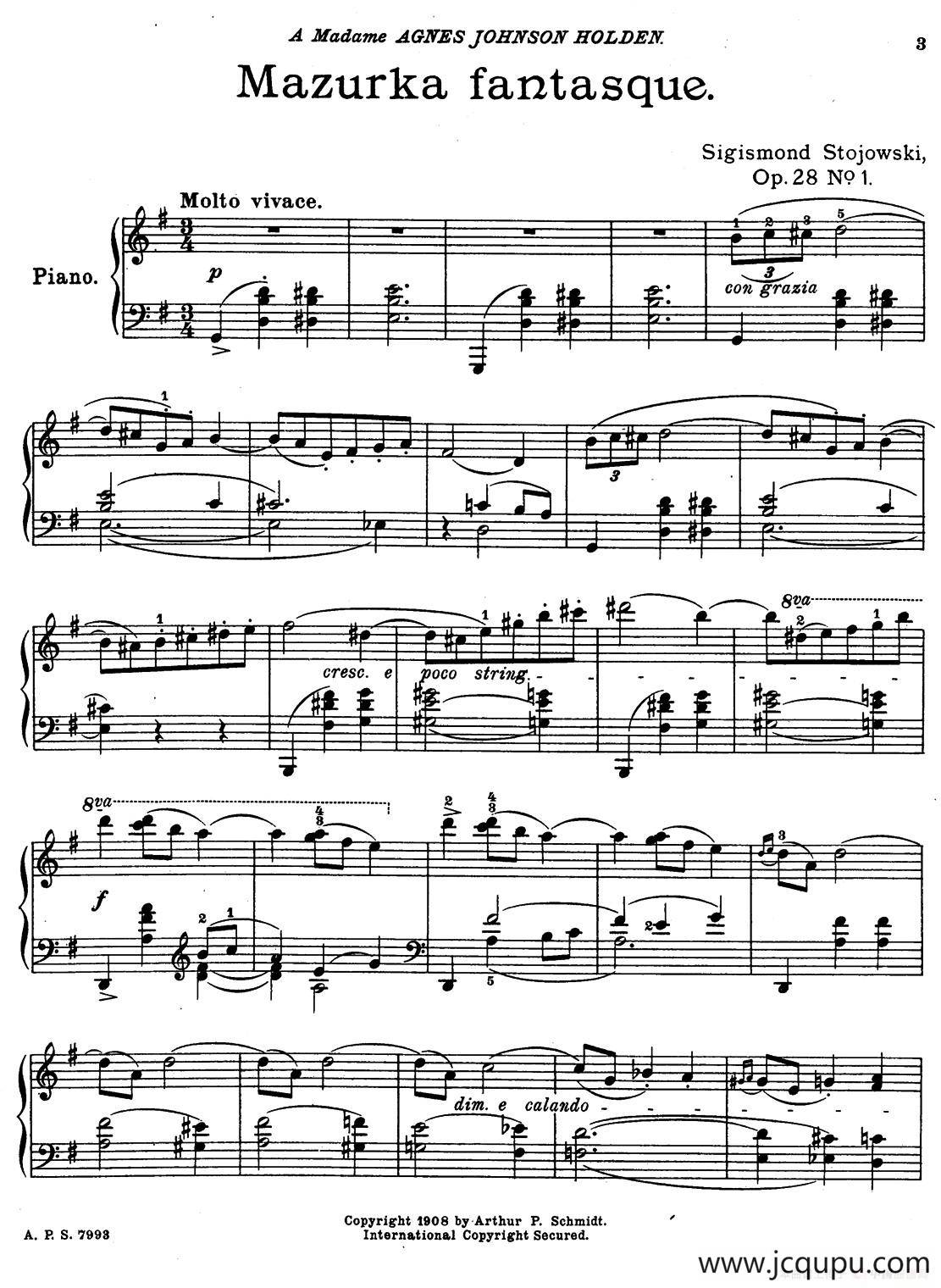 2首玛祖卡舞曲（1）（Two Mazurkas Op.28 No.1）简谱