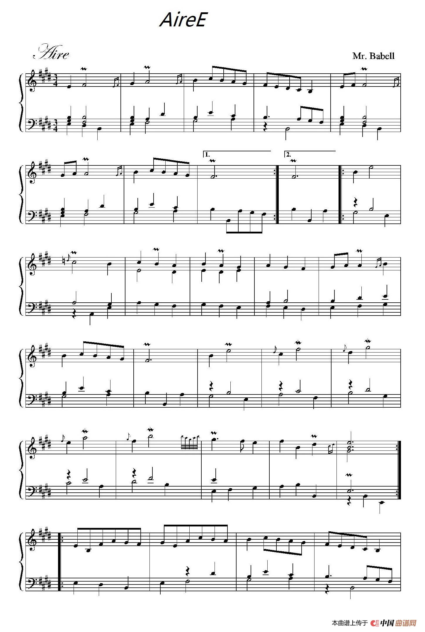 AireE简谱