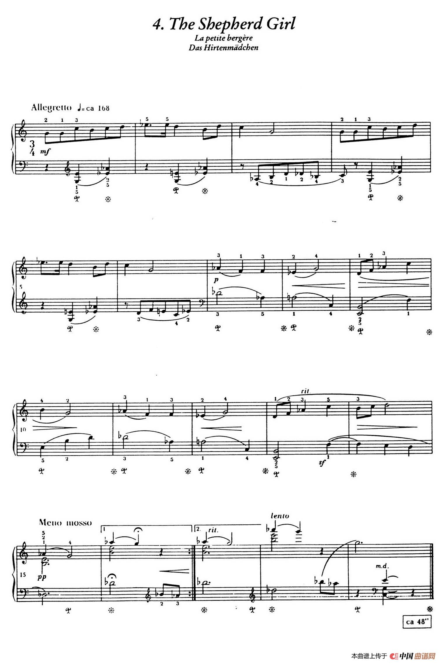 12 Folk Melodies（十二首民间曲调·4）简谱