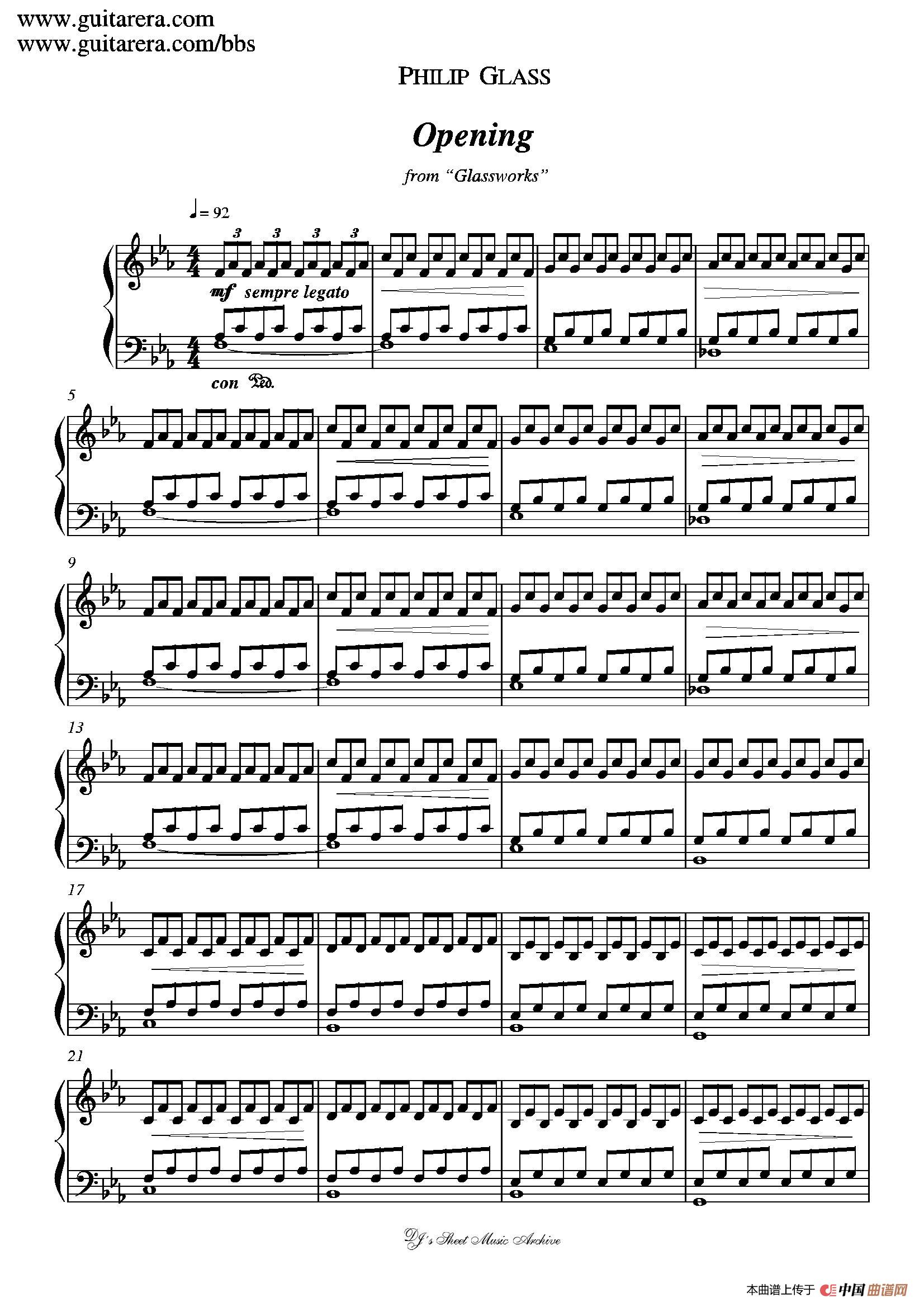 Opening（开幕）简谱