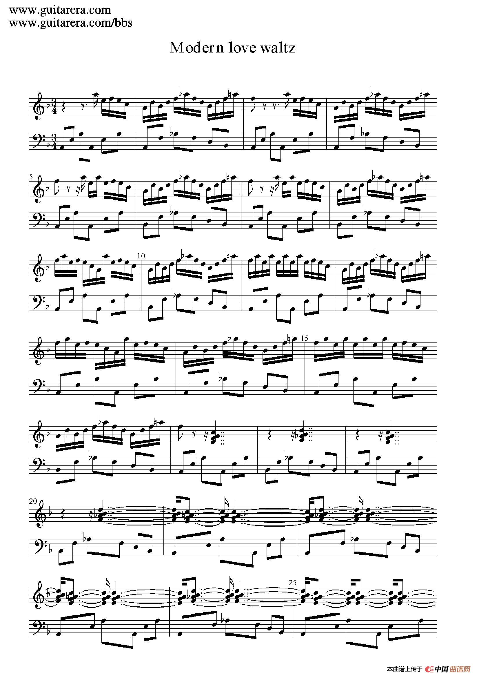 Modern Love Waltz （现代爱情圆舞曲）简谱