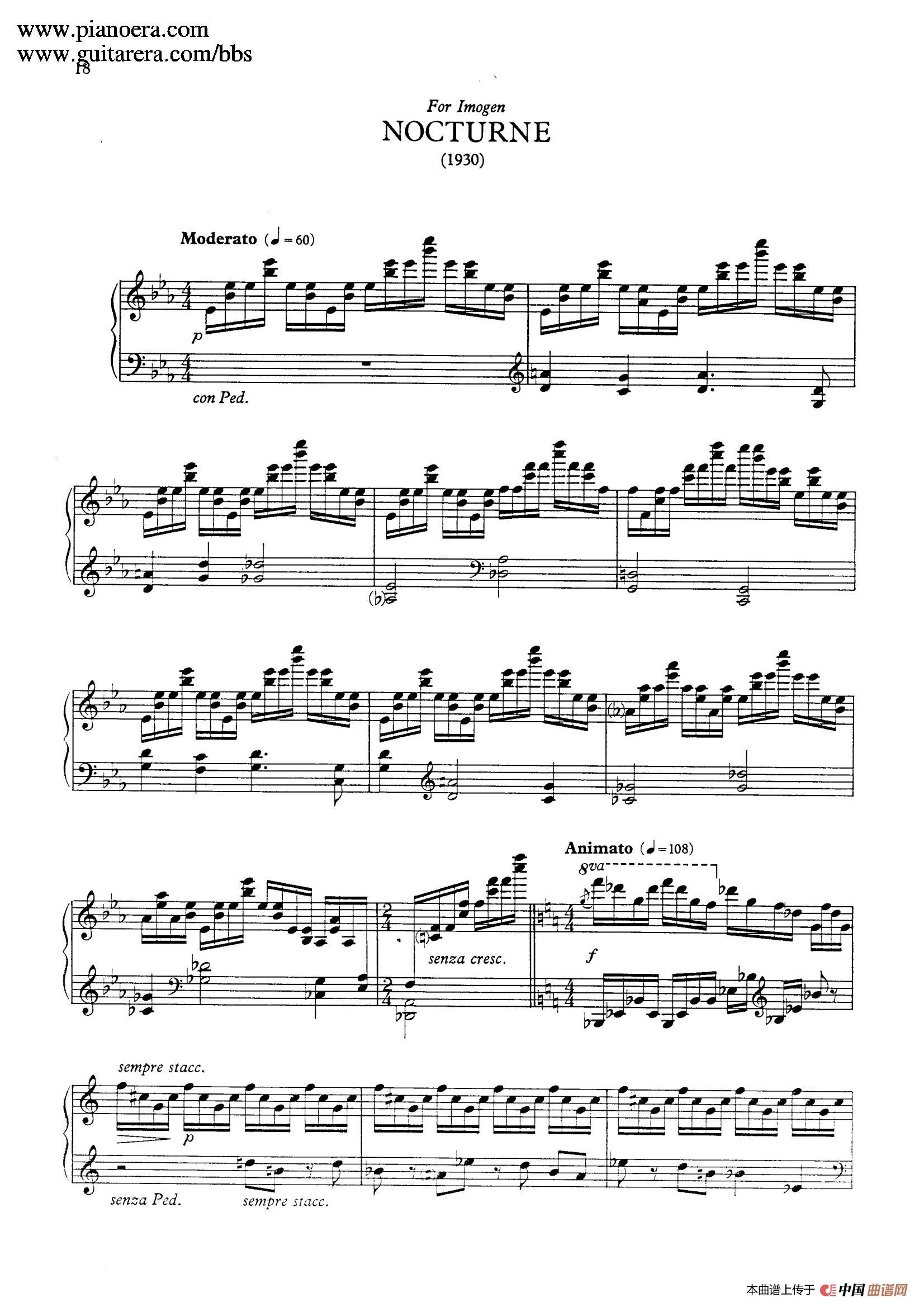Two Pieces for Piano H.179（2首钢琴作品）简谱