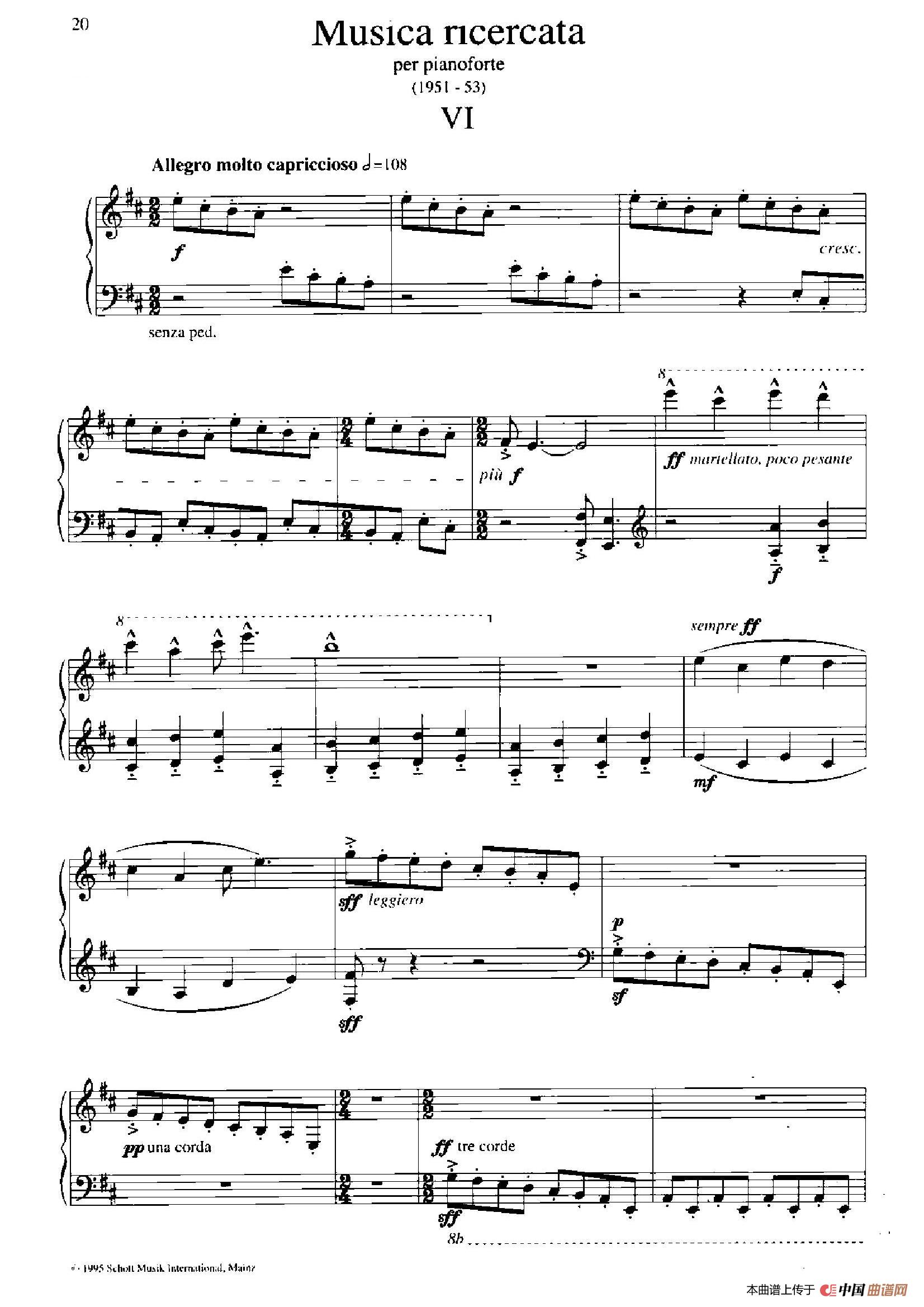 Musica Ricercata（音乐习作·6）简谱