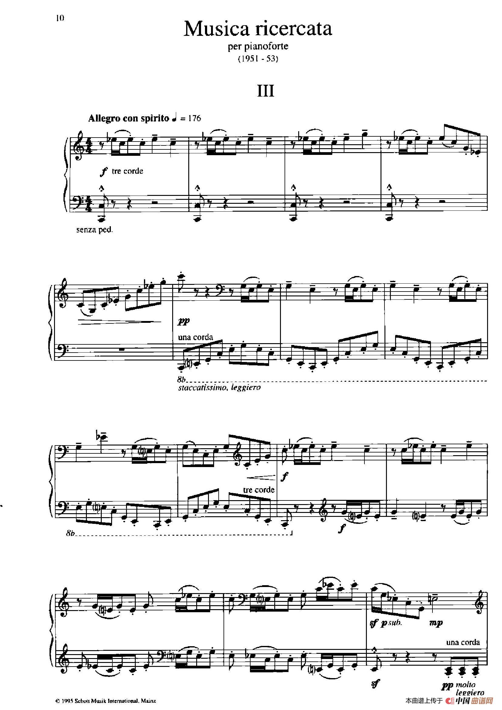 Musica Ricercata（音乐习作·3）简谱