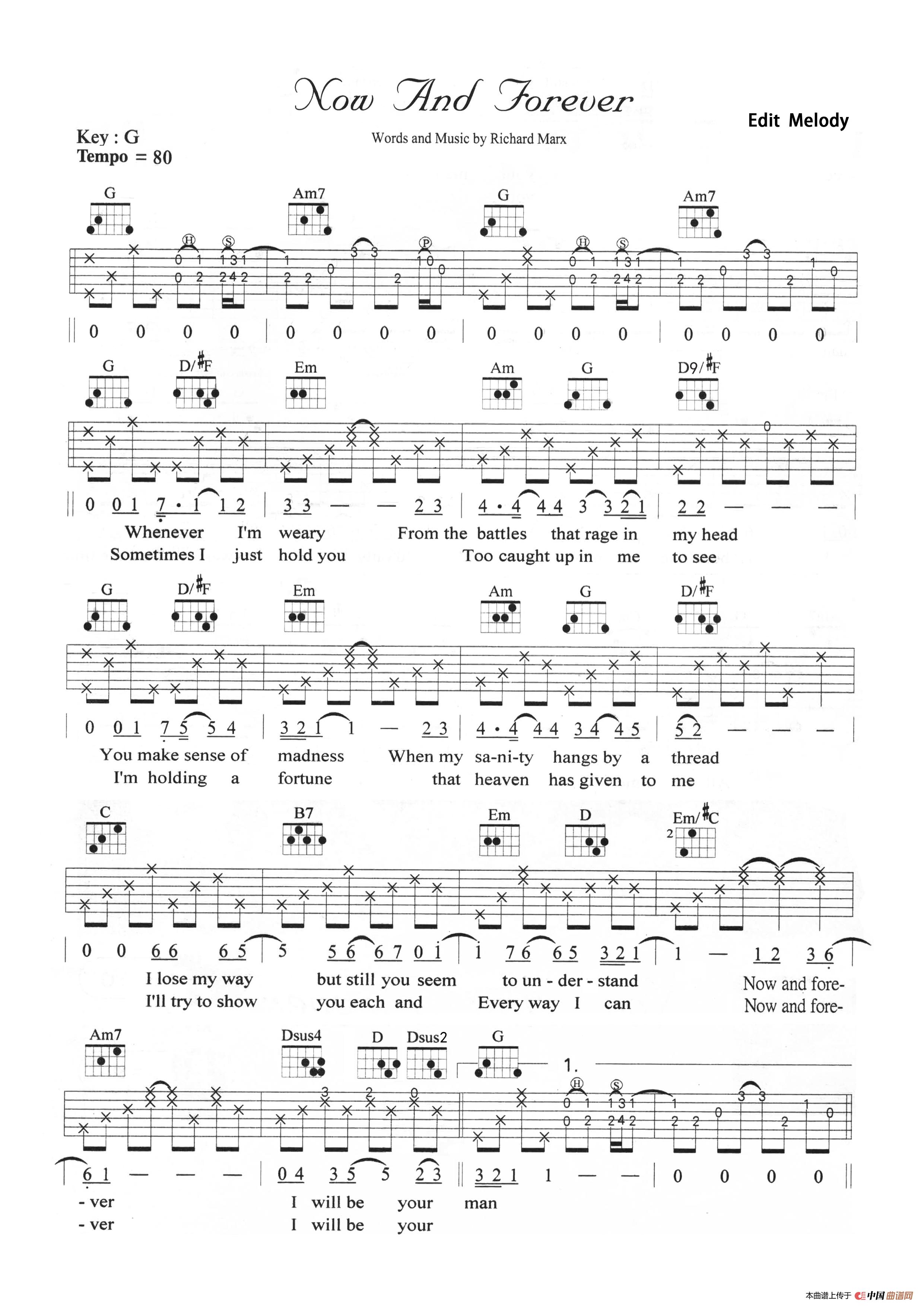 now and forever简谱