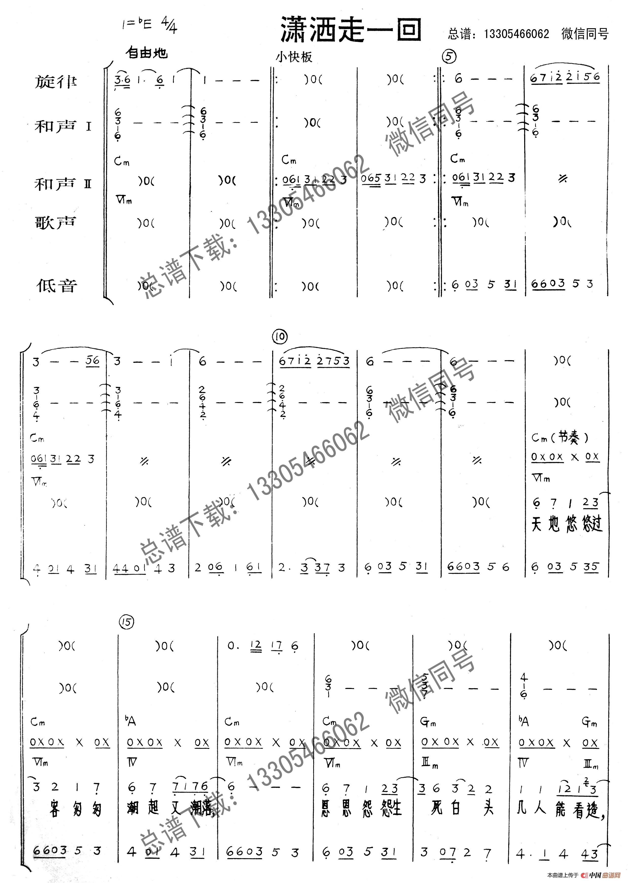 潇洒走一回乐队总谱