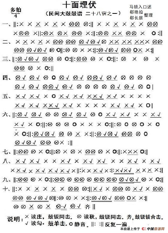 十面埋伏（二版）（二十八宿之一）简谱
