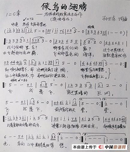 候鸟的翅膀（孙卫东词曲）简谱