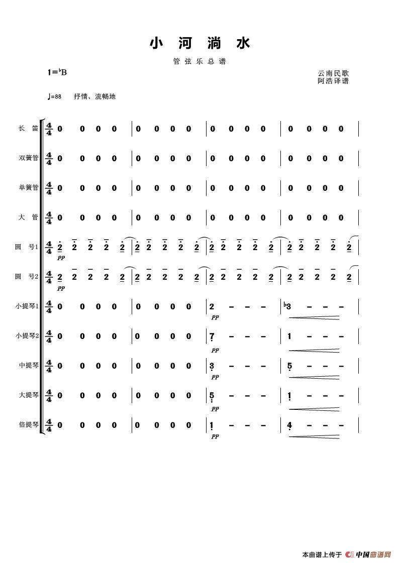 小河淌水管弦乐总谱