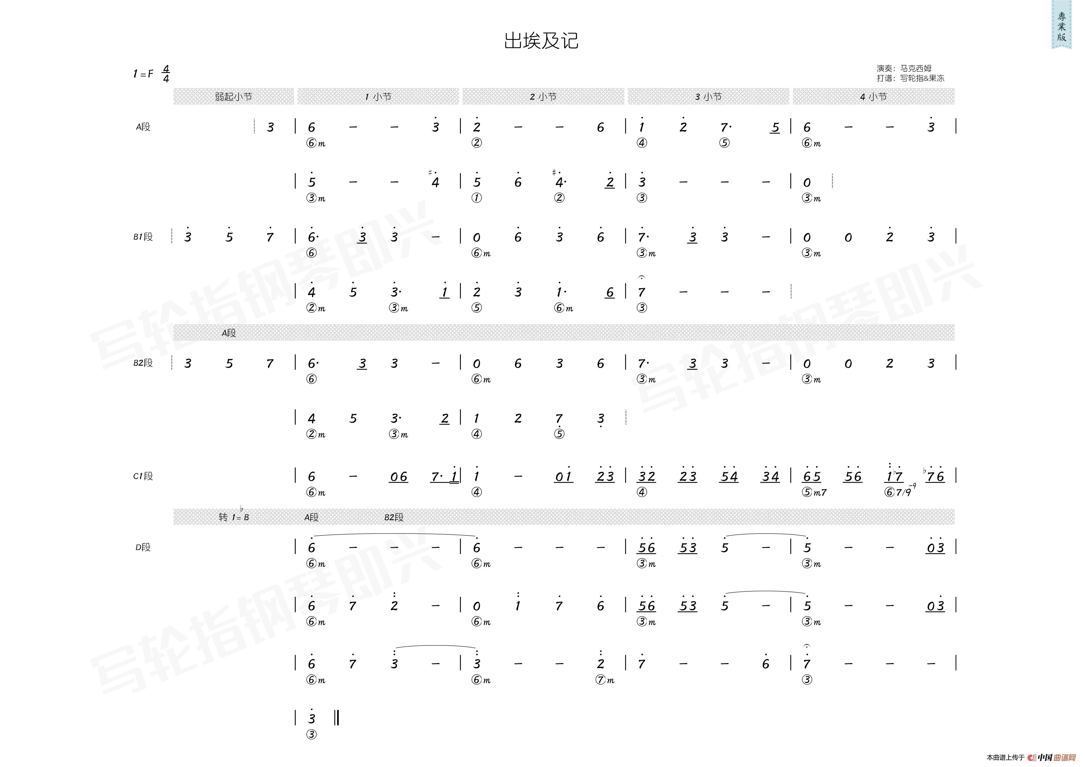 出埃及记-大师级的史诗作品双手简谱预览4-钢琴谱文件（五线谱、双手简谱、数字谱、Midi、PDF）免费下载