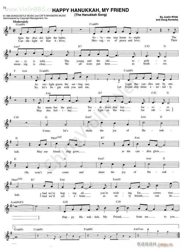 74 HAPPY HANUKKAH MY FRIEND THE HAUKKAH SONG简谱