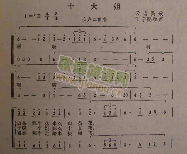 十大姐（女声二重唱）简谱