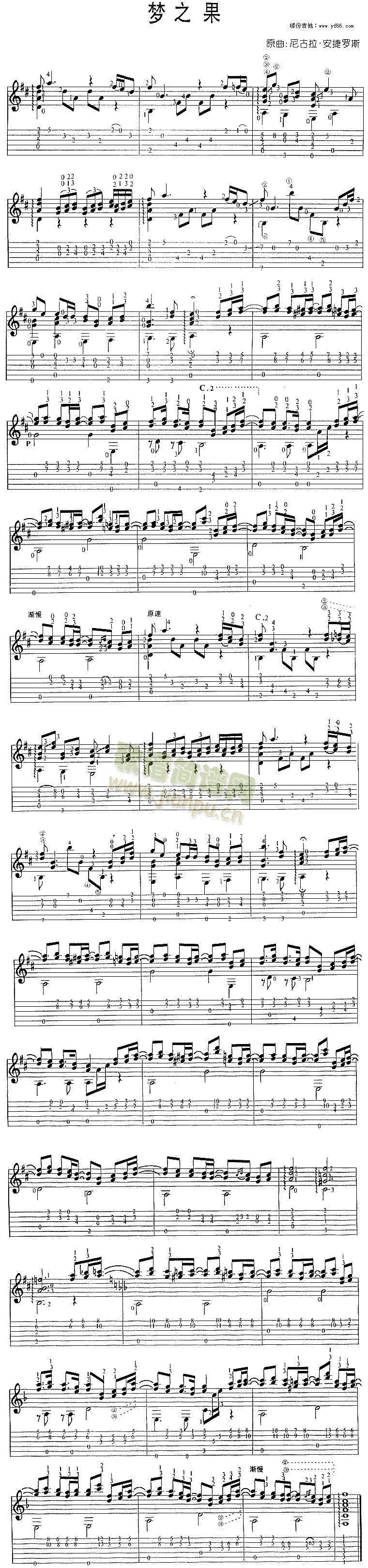梦之果简谱