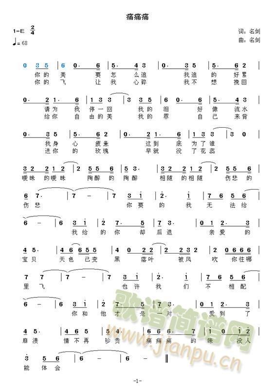 痛痛痛简谱