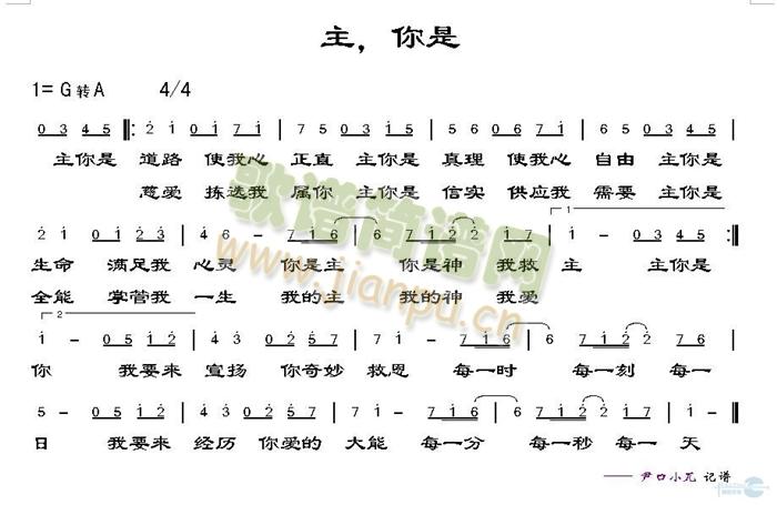 主，你是简谱