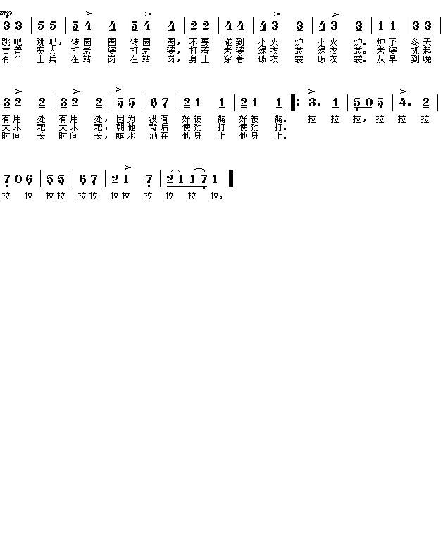 捷克民歌:跳吧跳吧(简谱)简谱