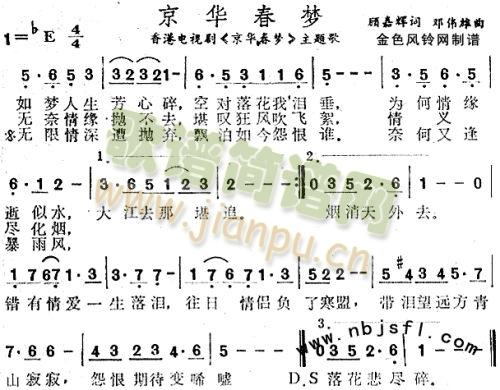 京华春梦**简谱