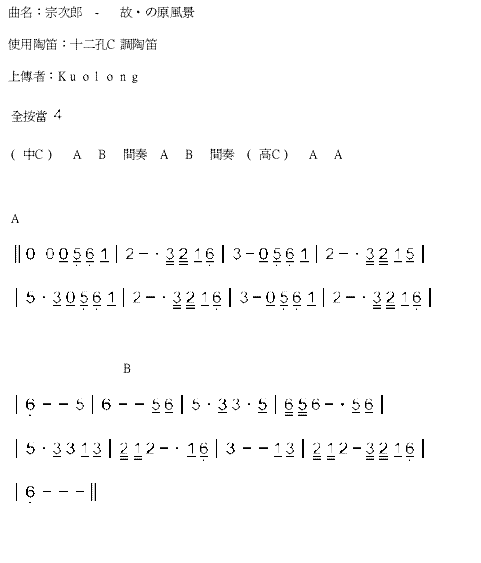 故乡风景简谱