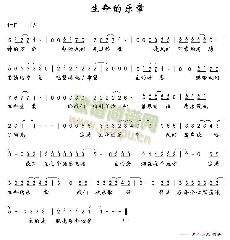 生命的乐章简谱