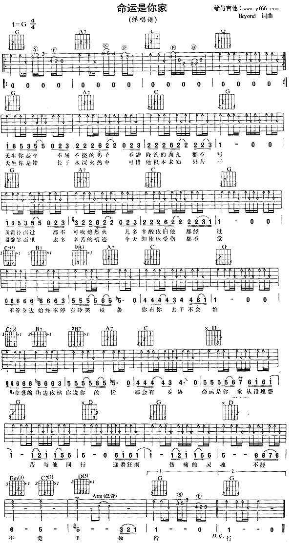 命运是你家简谱