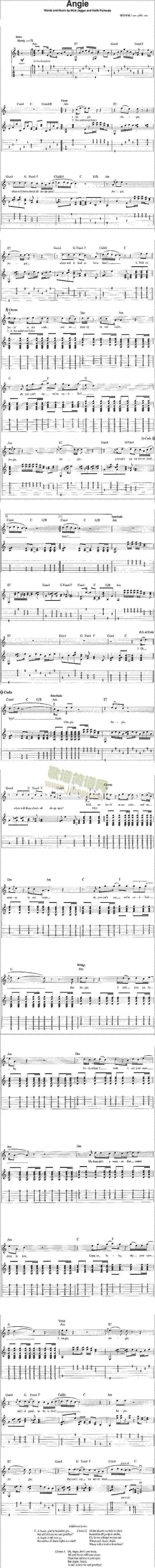 Angie简谱
