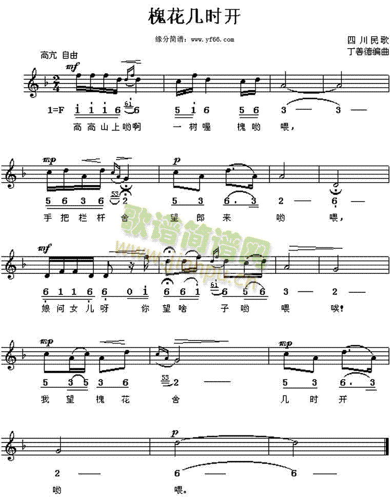 槐花几时开简谱