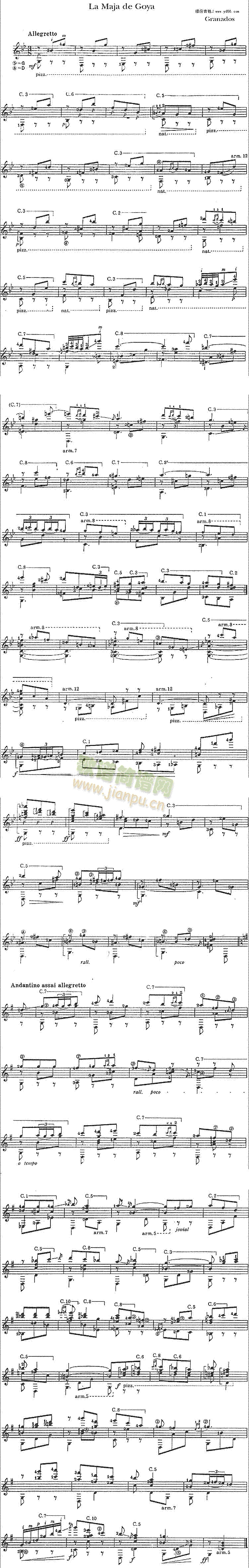 戈雅的美女简谱