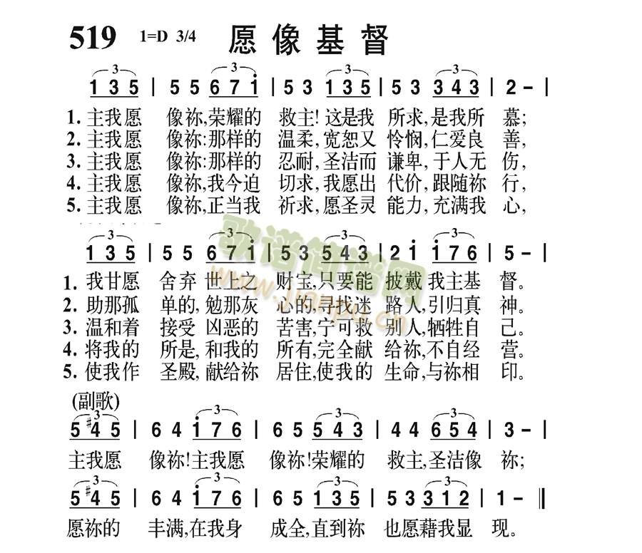 愿像基督歌简谱