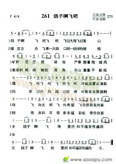 鸽子啊飞吧简谱