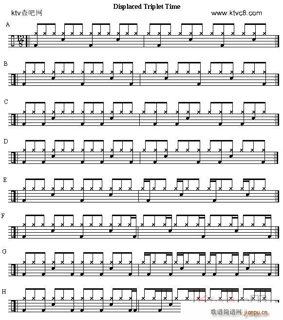 架子鼓练习简谱