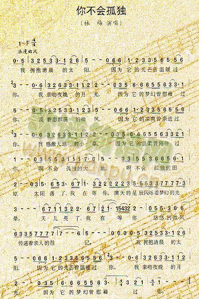 你不会孤独简谱