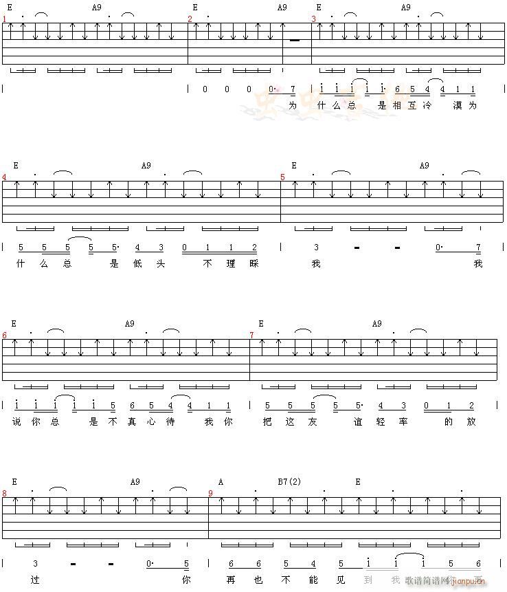 我为你难过简谱