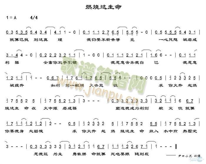 燃烧这生命简谱
