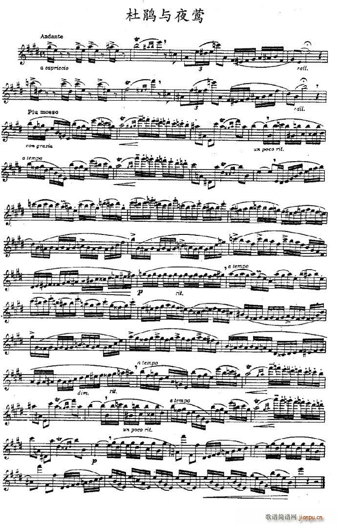 杜鹃与夜莺简谱
