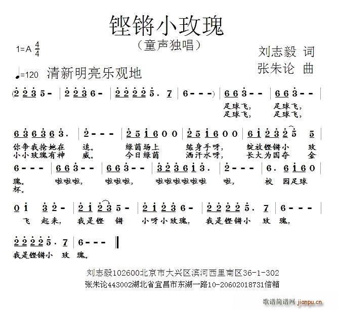 铿锵小玫瑰简谱
