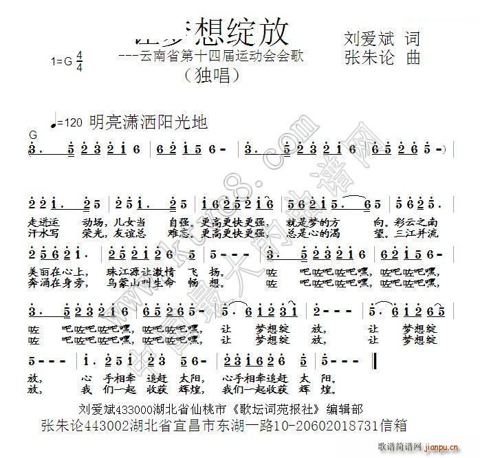 让梦想绽放简谱